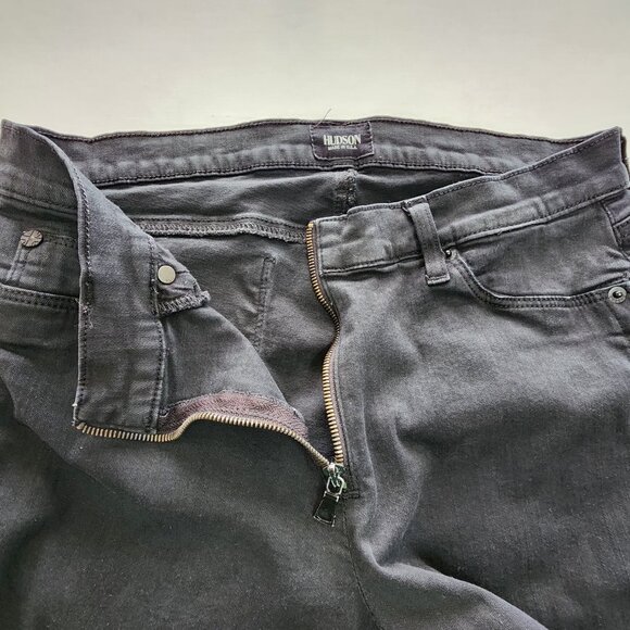 Hudson Black Cotton Stretch Lace Up Side Mid Rise Skinny Jeans - Picture 8 of 11